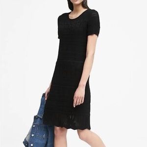 Banana Republic Textured Black Knit Dress